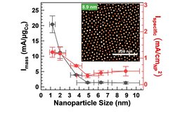 Microscopy and size-activity correlation of CoOx(OH)y nanoparticles