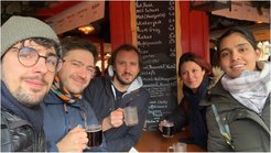 Celebrating the end of another successful beamtime with Glühwein before returning to Berlin.