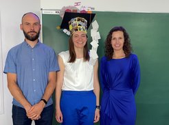 Dr. Arno Bergmann (group leader), Antonia Herzog, Prof. Dr. Beatriz Roldan Cuenya (supervisor), from left to right.