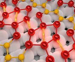 Artists view of the excitation and formation of chemical bonds along Indium nanowires.