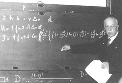 Max von Laue at a colloquium (October 9, 1953)